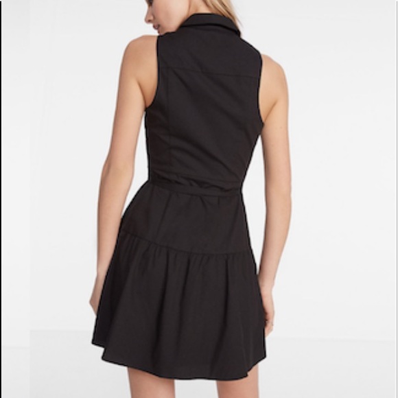 🍎EXPRESS Sleeveless Drop Waist Shirt Dress (black size small) - Picture 2 of 4